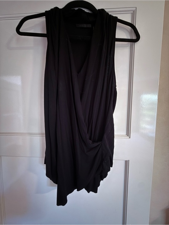 Helmut Lang Tops - Helmut Lang Black Draped Wrap Tank